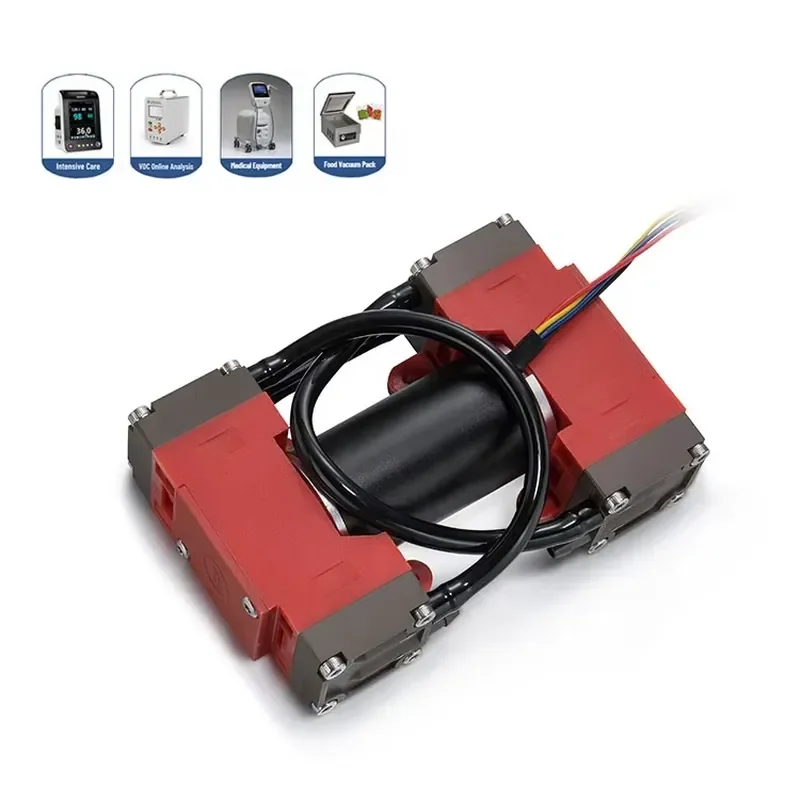 5LPM High Negative Pressure -98KPa PWM Flow Adjustable Micro Brushless Vacuum Air Pump 24V Diaphragm Four-head Micro Vacuum