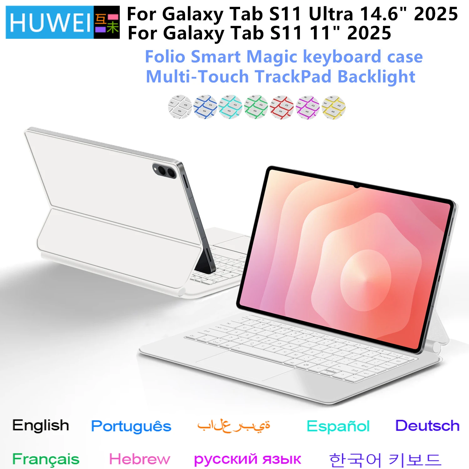 

Backlight Magic Keyboard For Samsung Galaxy Tab S11 Ultra 14.6 inch 2025 Case S11 11'' Tablet Smart Cover Multi-touch TrackPad