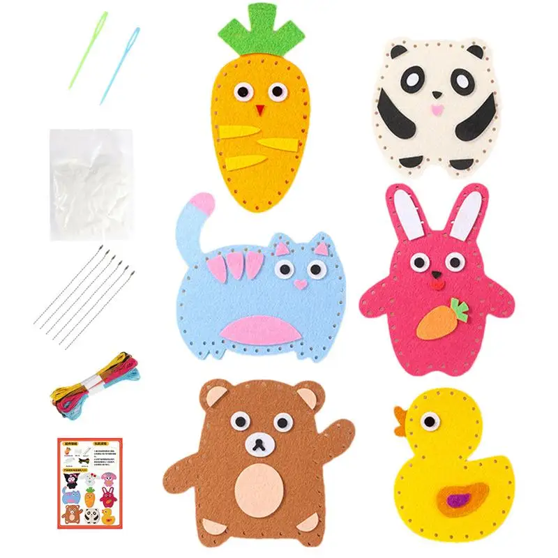 Kit de costura fácil, suministros para hacer muñecas, Kits de costura para muñecas, Kit de costura para niños, muñecos de animales de peluche artesanales, suministros educativos