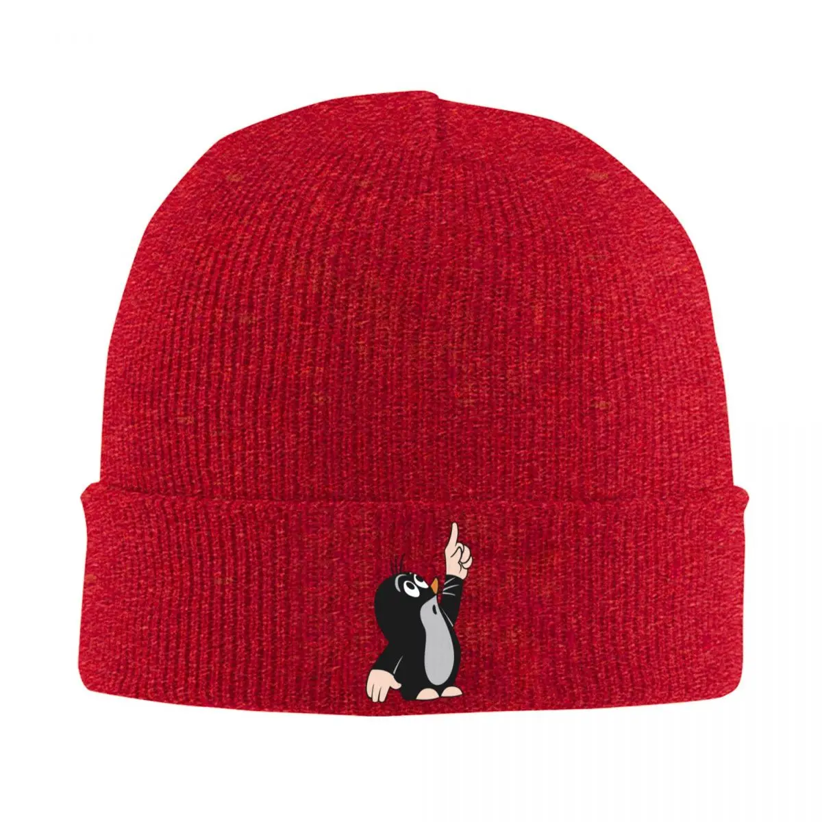 Mole Pointing Knitted Hat Beanies Winter Hats Warm Unisex Hip-hop Krtek Little Maulwurf Cute Cartoon Caps Men Women