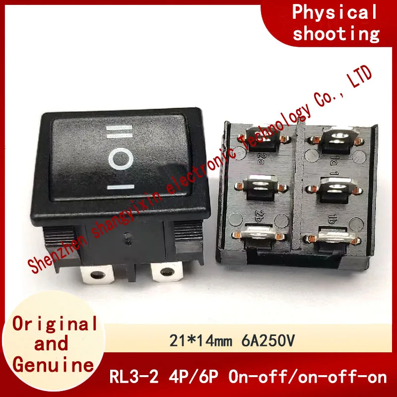 Original imported RL3-2 ship type switch 4P/6P 2/3 gear power switch 6A250V UL Certified On-OFF/On-OFF-ON Black/red light