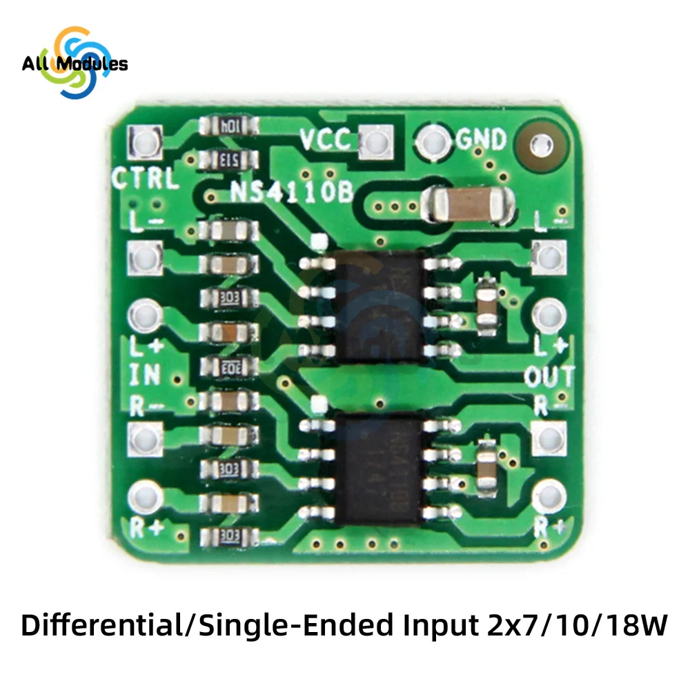 Różnicowa płyta wzmacniacza zasilania 18W 2x18W 2x10W cyfrowy wzmacniacz klasy D/AB moc dźwięku HT8696/7 NS4110B moduł wzmacniacza