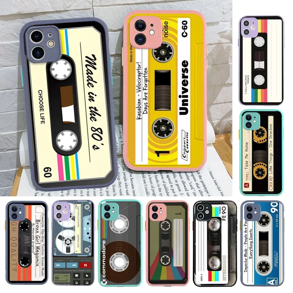 

Vintage Cassette Tape Retro Style Phone Case For iPhone 14 X XR XS 7 8 Plus 11 12 13 pro MAX 13mini Matte Shockproof Case
