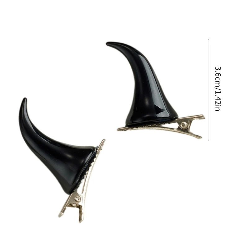 Goth Horn Hairpin สำหรับผู้หญิง Carnivals ฮาโลวีนบทบาทเล่นคลิปผม