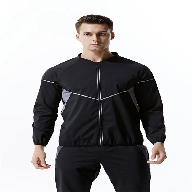 Ropa de sudor para hombre, conjunto deportivo para correr, Fitness, reducción de peso, transpiración por calor, Yoga, gimnasio