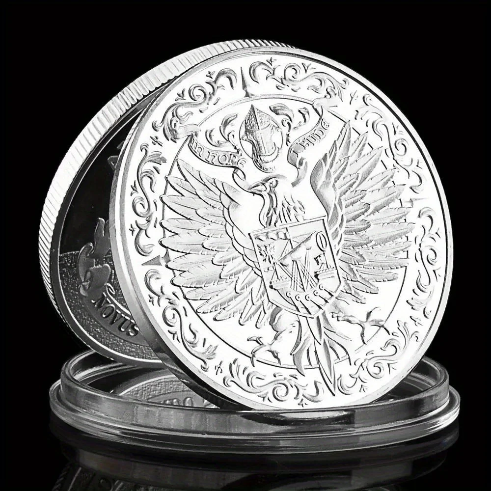 Middle Ages Knight Souvenir Destiny Is Not A Matter of Chance,it Is A Matter of Choice Eagle Knight Silvery Plated Coin