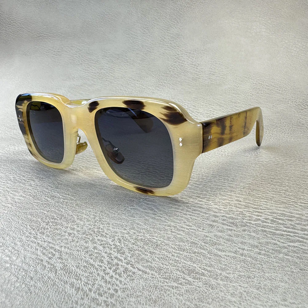 Eyeglass Frames Square Thick Vintage Optical Lenses Eyeglasses Retro Handmade Honey Black Horn Prescription Eyeglass Frames