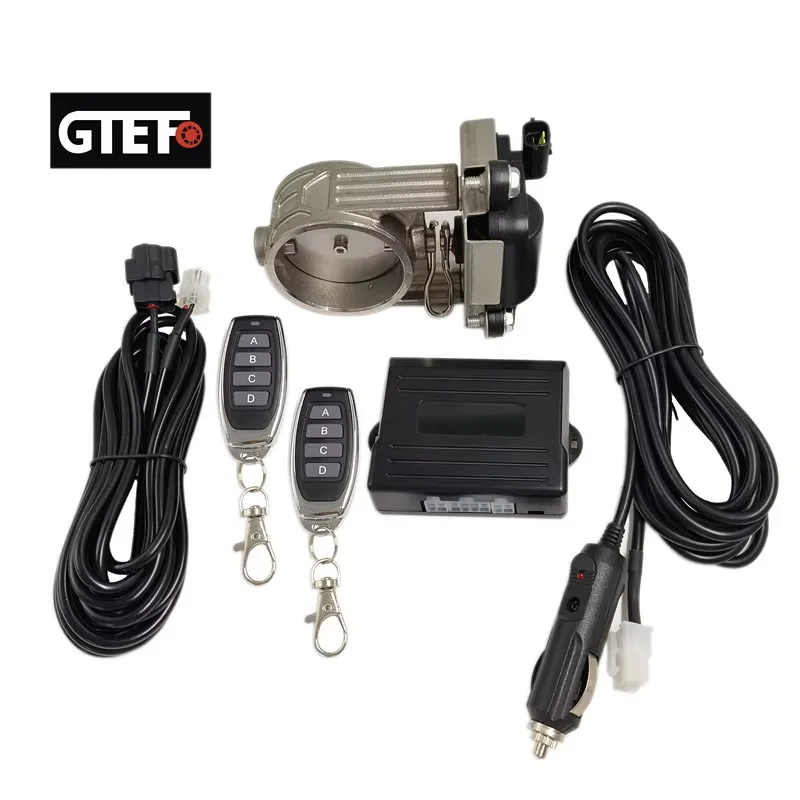Universal Car Exhaust Pipe Electric Valve Kit Electric Remote Control System Kit 51 60 63 70 76MM Button Controller Kit
