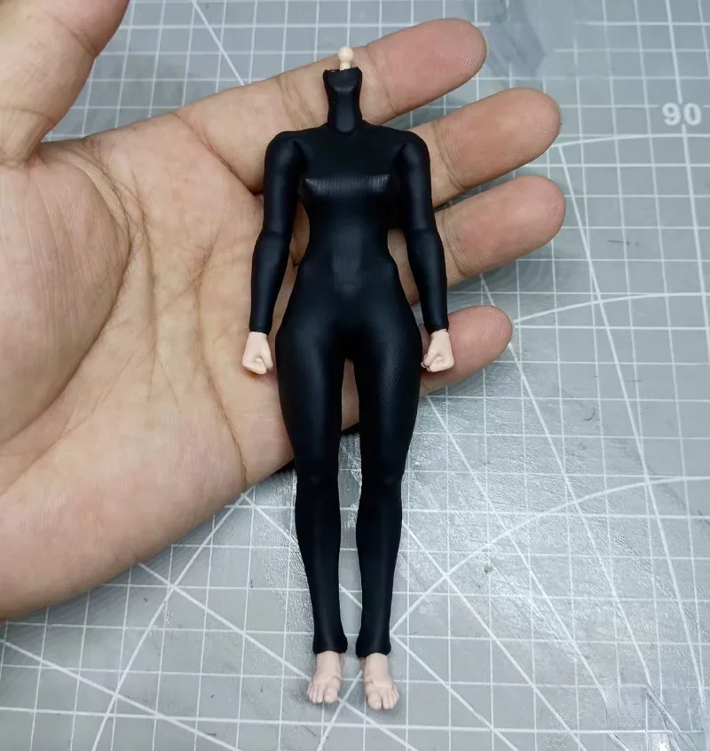 1/12 Scale Matte Black Tight Fitting Jumpsuit Model for6'' Female RomankeyX COWL