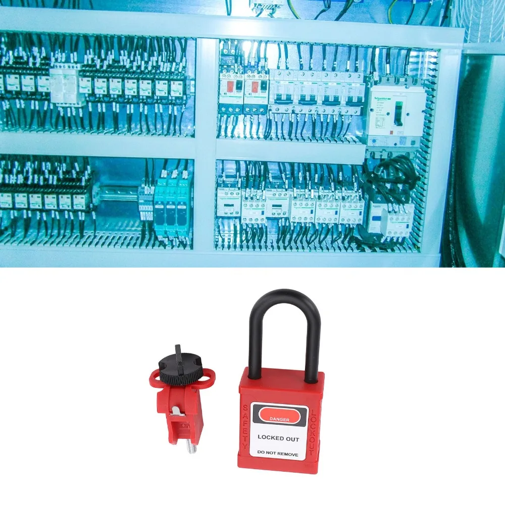 Insulated Lockout Tagout Padlock Durable Anti Loss Circuit Breaker Lockout Device Electrical Lockout Tagout Kit Electrical