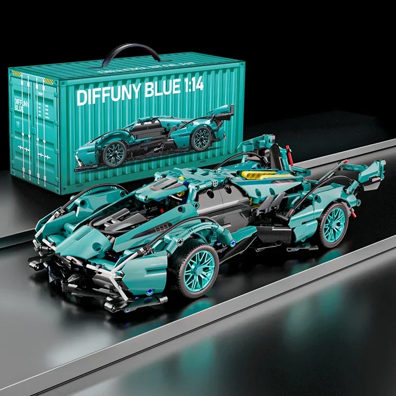 

New Super Sports Car 1000+PCS Building Block Kit Cars 1:14 Scale Model MOC Construction Christmas Xmas Toys for Boys Adults Gift