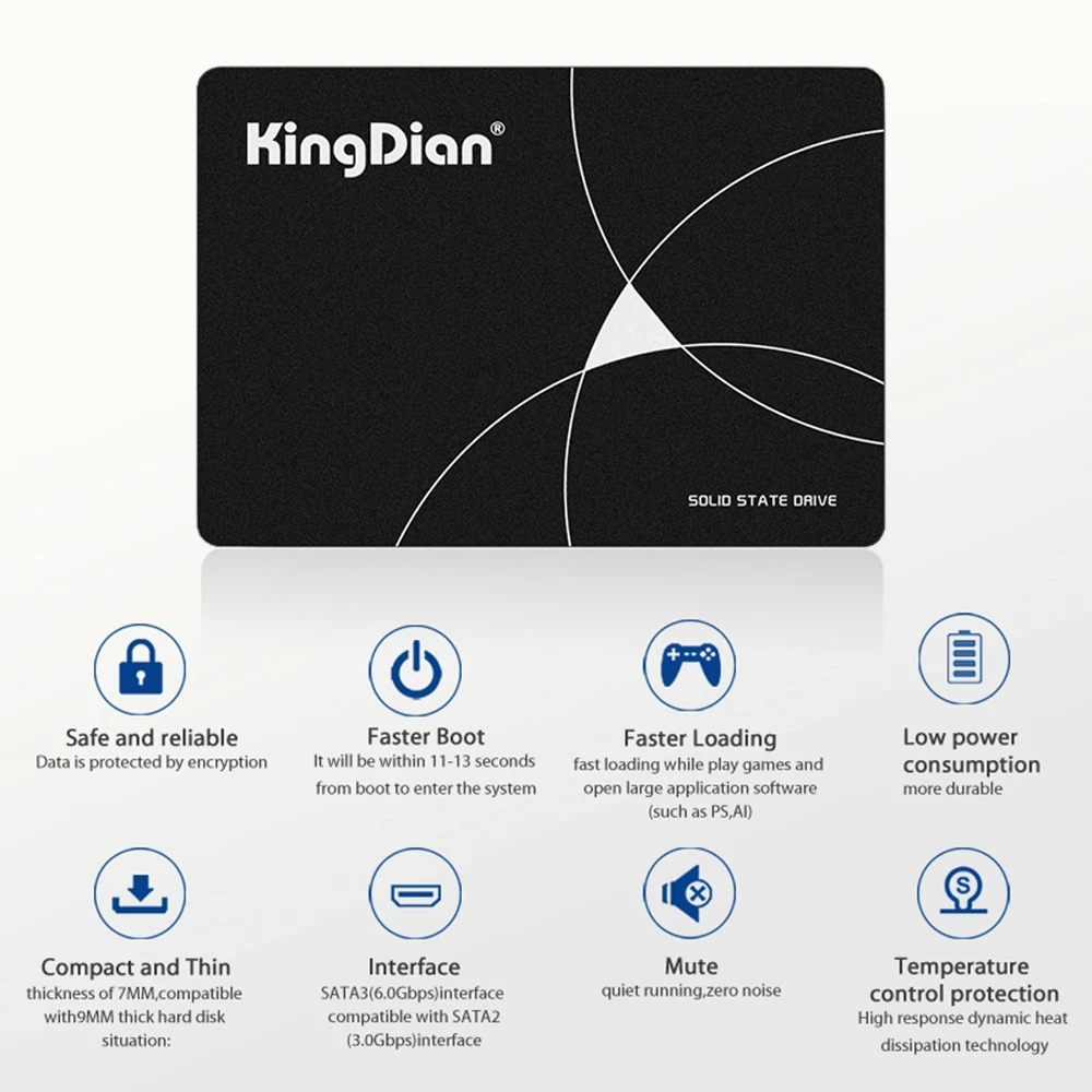 KingDian SSD 60GB 120GB 128GB 240GB 256GB 480GB 512GB 1TB 2TB Internal SSD - SATA III 6 Gb/s, 2.5\