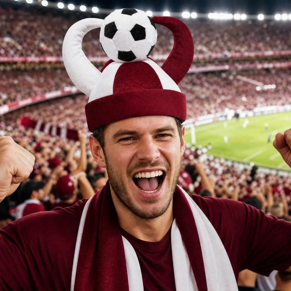 

Soft Plush Sports Hat Cheering Cap, Adjustable Elastic Sports Cap Plush Football Fan Headwear for Concerts, Game Day