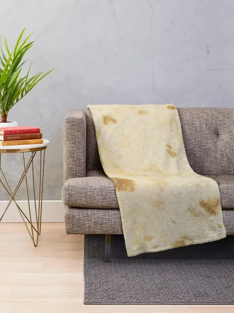 Flour Tortilla Burrito Taco Pattern Throw Blanket Hairy Luxury Thicken Blankets