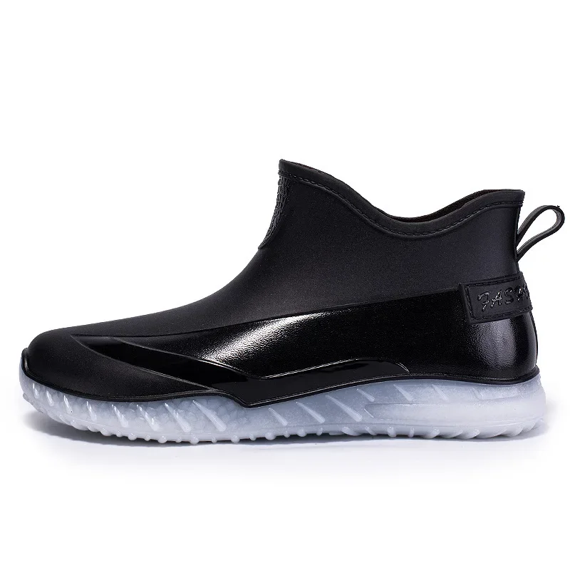 Men's Fashion New Waterproof Shoes Outdoor antislip lowrise rain boots Trendy light male footwear Comfort casual British flat - view 3
