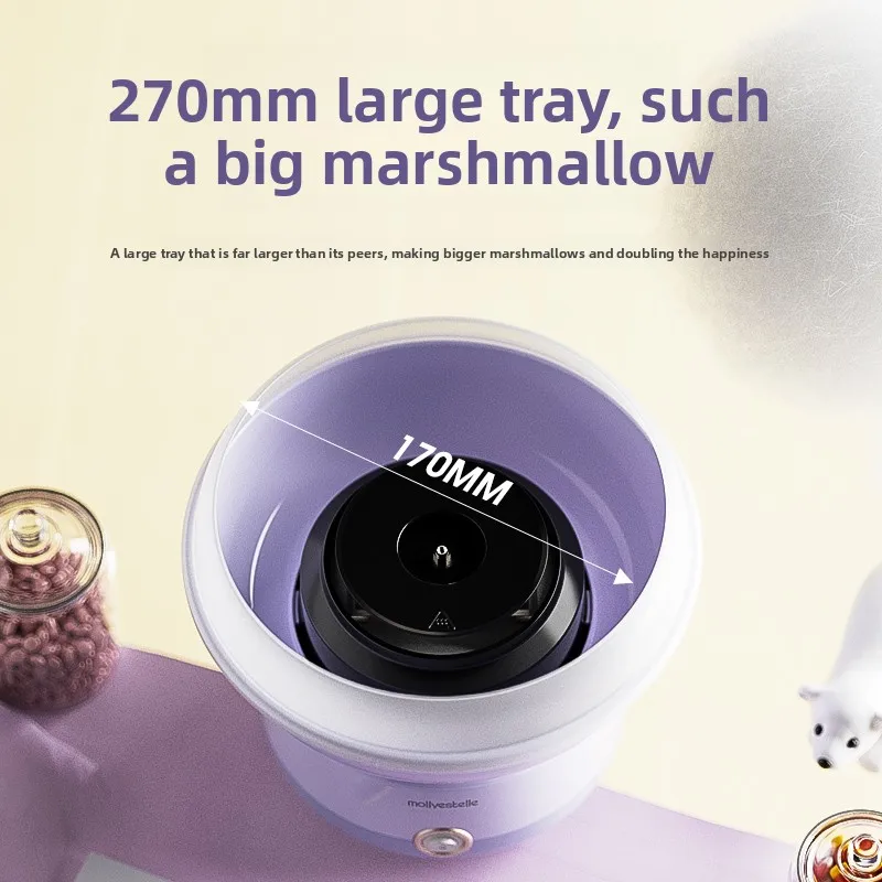 Mesin pembuat gulali kapas otomatis untuk hadiah Natal, ukuran kecil untuk rumah anak-anak, mesin gulali kapas komersial otomatis penuh, buatan tangan