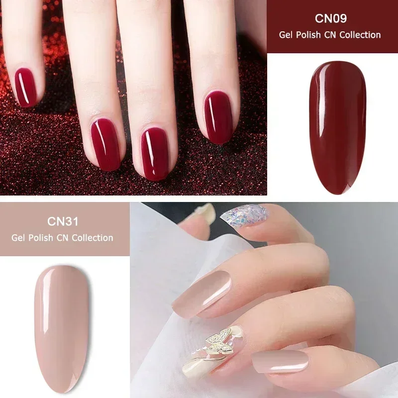 DEROI เล็บ UV LED โคมไฟเจลคุณภาพสูง Soak Off เล็บเจล 10 ml Nail Art Dark สีแดง Vernis กึ่งถาวร Base Coat