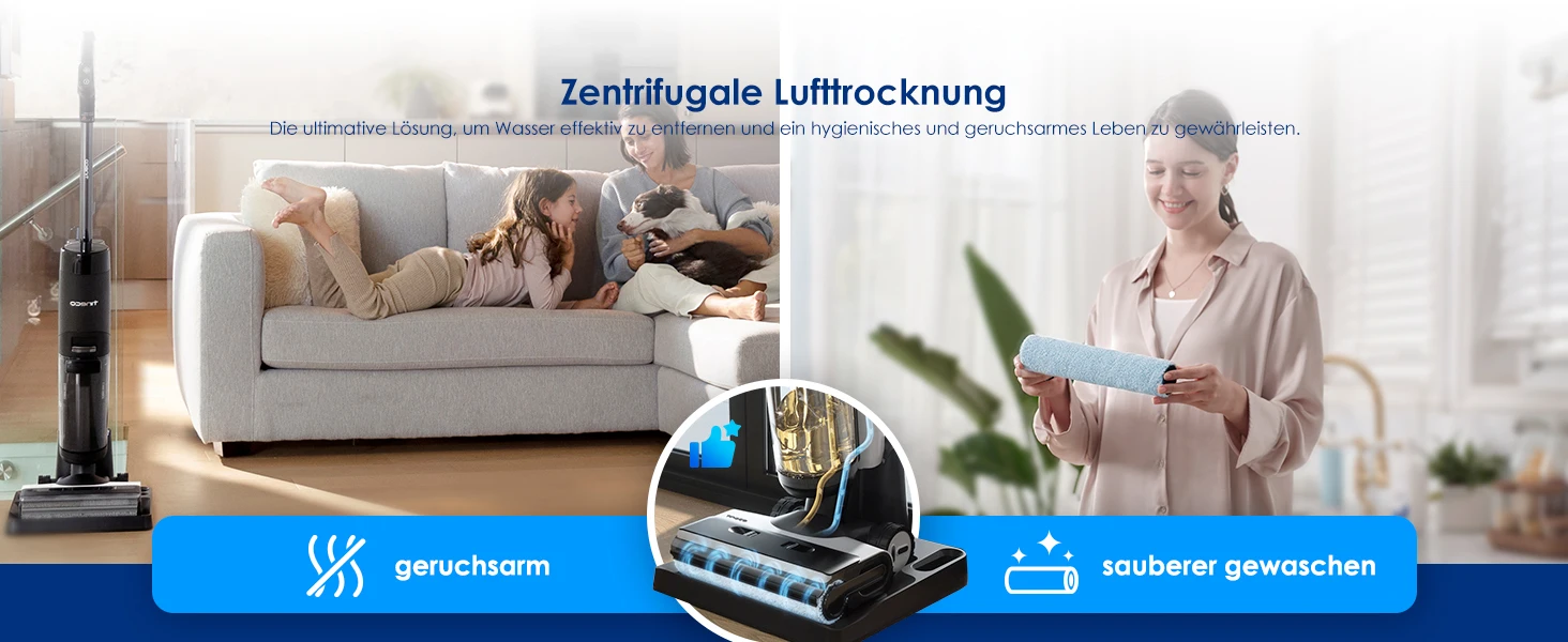 Tineco Floor ONE S7 PRO Kabelloser Nass-Trocken-Saugwischer mit LED-Display, entfernt klebrige Verschmutzungen und Tierhaare, Zentrifugaltechnologie – Detail 8