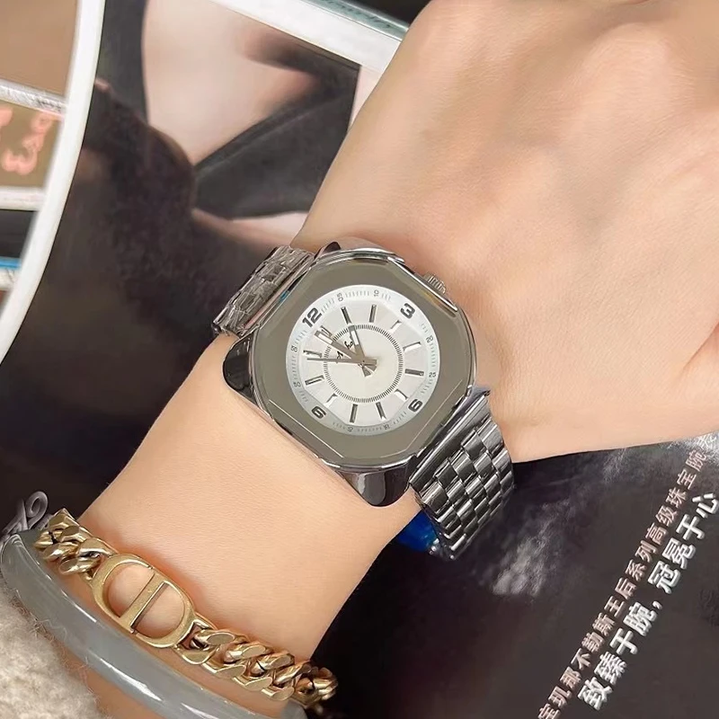 

New Women'S WatchKoreanStyleHighEnd LuxuryFashionable And Trendy Retro Square Steel Band Quartz WatchElegant Ladies' Wristwatch.