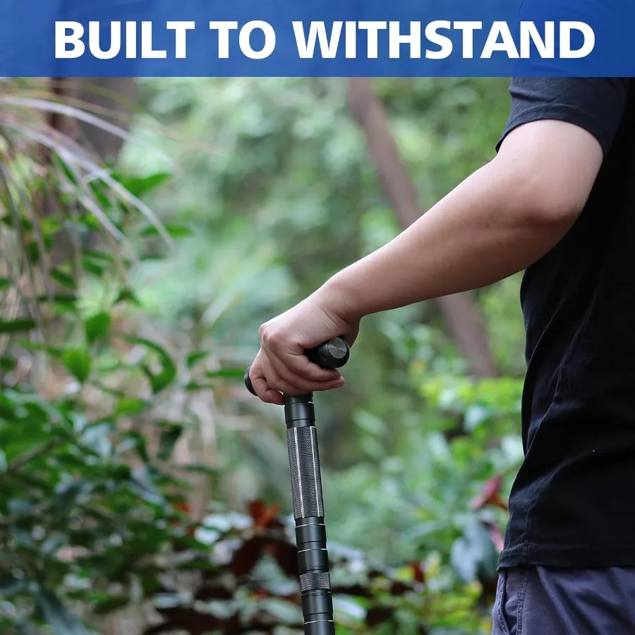 aiGear عصا تكتيكية للمشي لمسافات طويلة والمشي لموظفين أقطاب رحلات الموظفين التكتيكيين قابل للتعديل عصا التنزه والعتاد لمخيم البقاء في الهواء الطلق