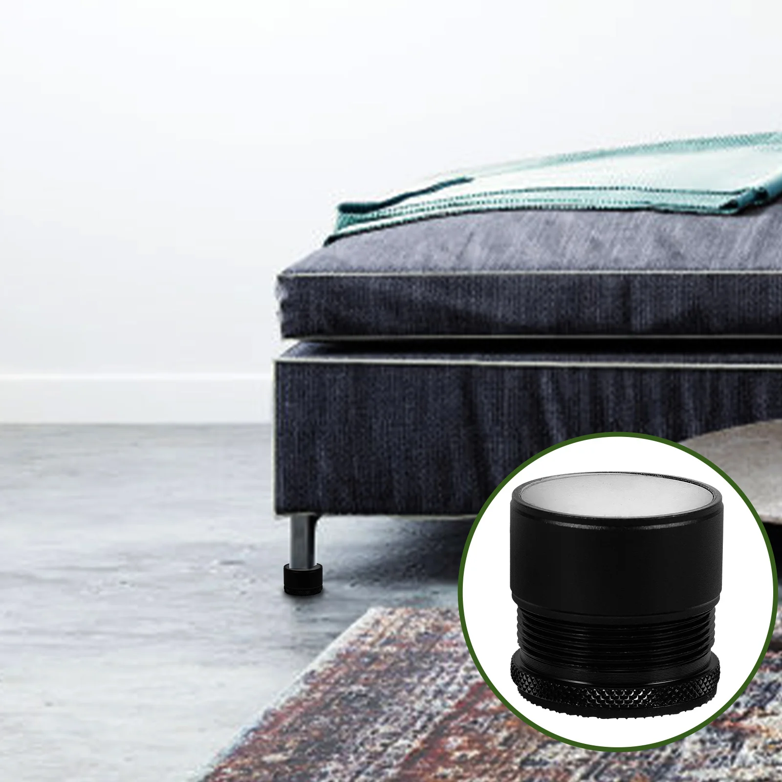 

2Pcs Metal Table Leg Risers Adjustable Furniture Lift Supports Heavy Duty Bed Risers for Desk Couch Sofa Anti-Slip Floor