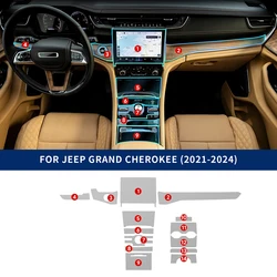 Center Console Navigation Panel Protection Sticker for Jeep Grand Cherokee 2021 2022 2023 2024 Interior TPU Anti-scratch Film