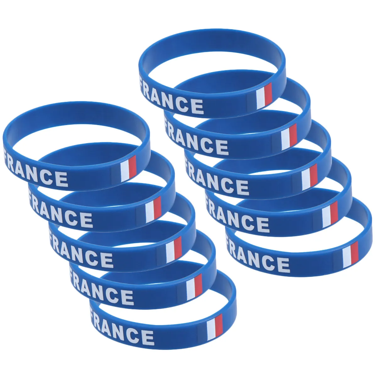 10Pcs Premium Silicone Country Flag Wristbands Comfortable Lightweight Sports Bracelets Football Match Accessories