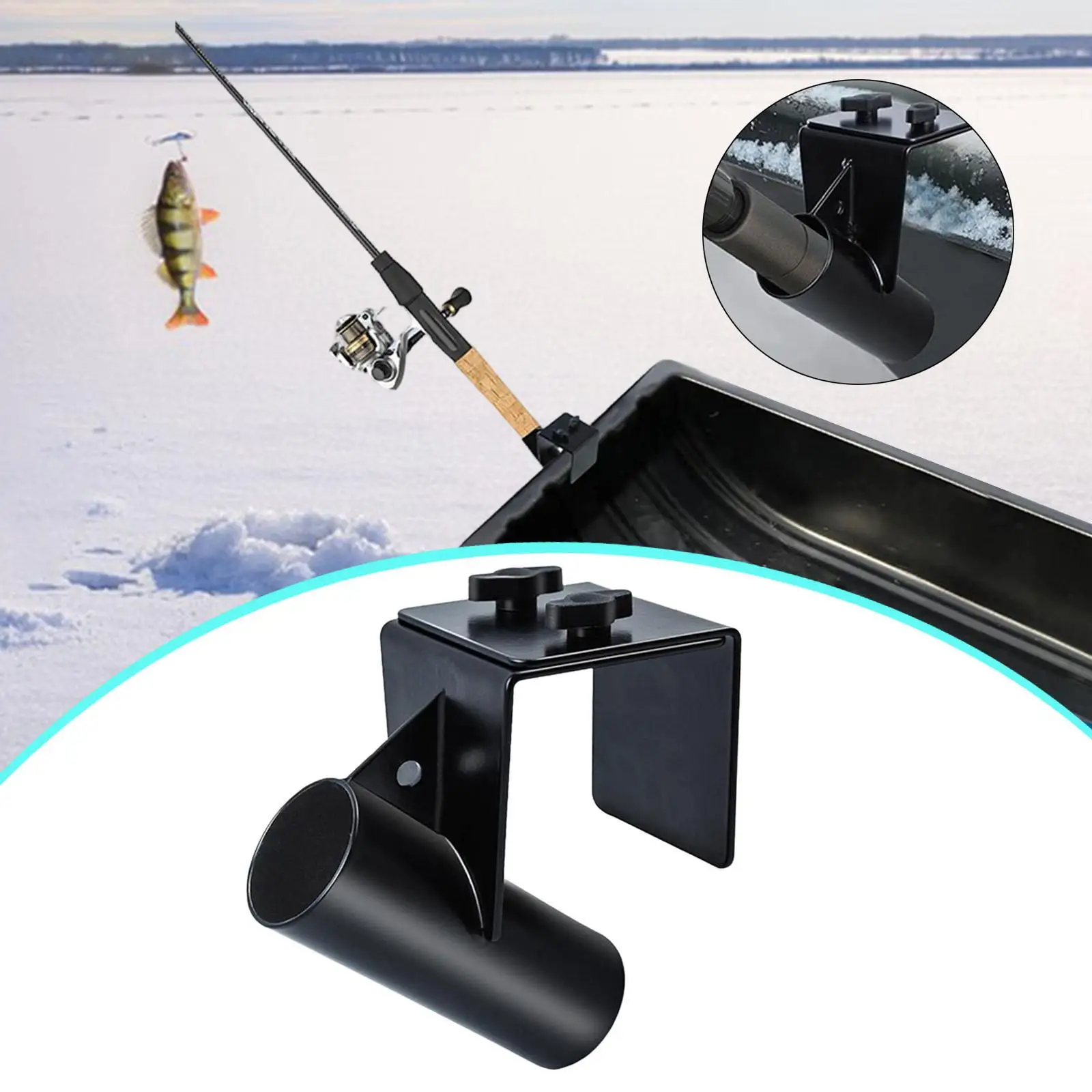 Metal Ice House Sled Easy Installation Supplies Outdoor Sturdy Bucket Accessories Storage Rack for Rod Ice Fishing Pole Rack