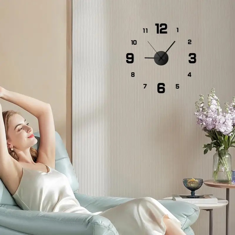 3D Wall Watch Non-Ticking Modern Clock With Silent Movement Battery Operated Clock For Living Room Bedroom Home Decorations