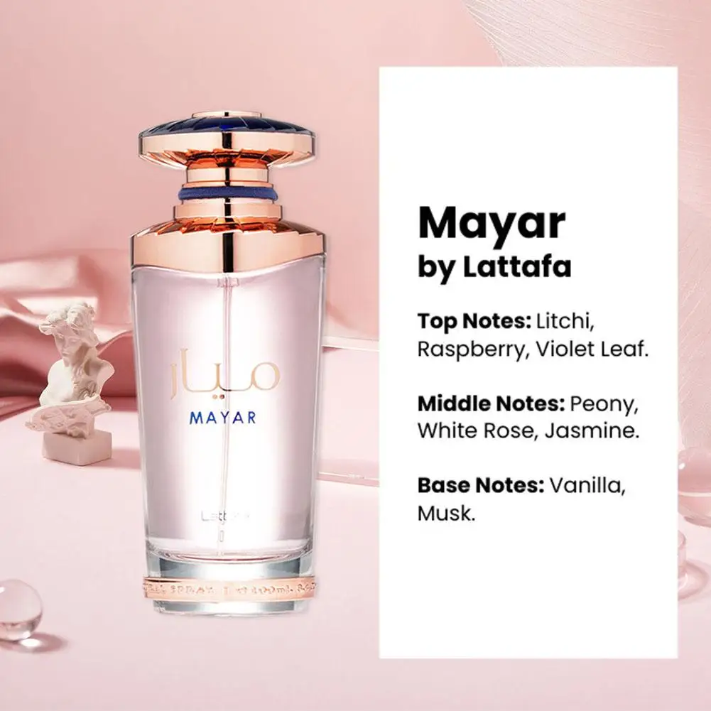 Lattafa Mayar Natural Intense Perfume — аромат сладкого шафрана и жасмина, стойкий аромат унисекс, роскошные арабские духи для женщин