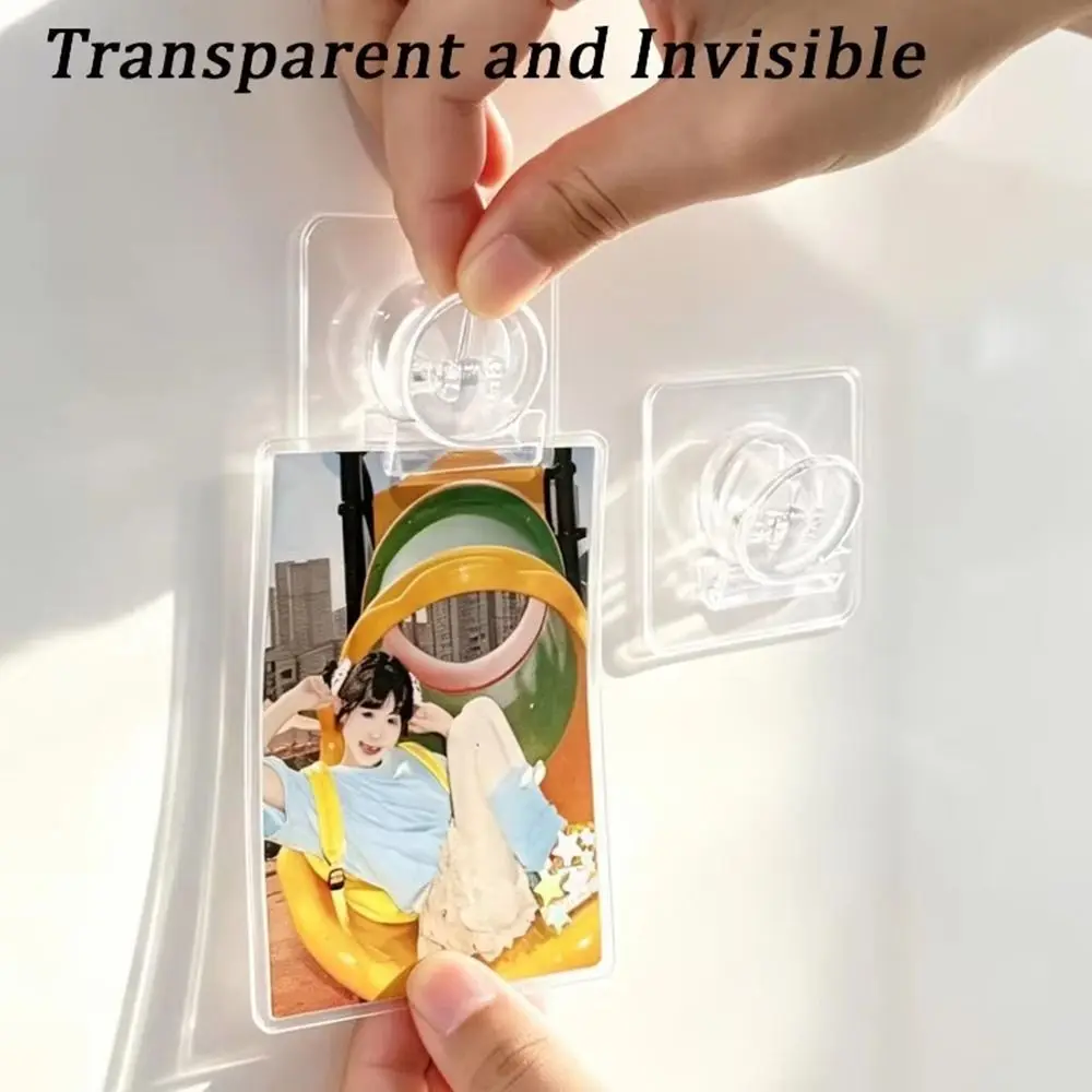 1pc New Self Adhesive Memo Note Clip Plastic Wall Mounted Wall Clip Transparent Bag Sealing Clip Kitchen Storage