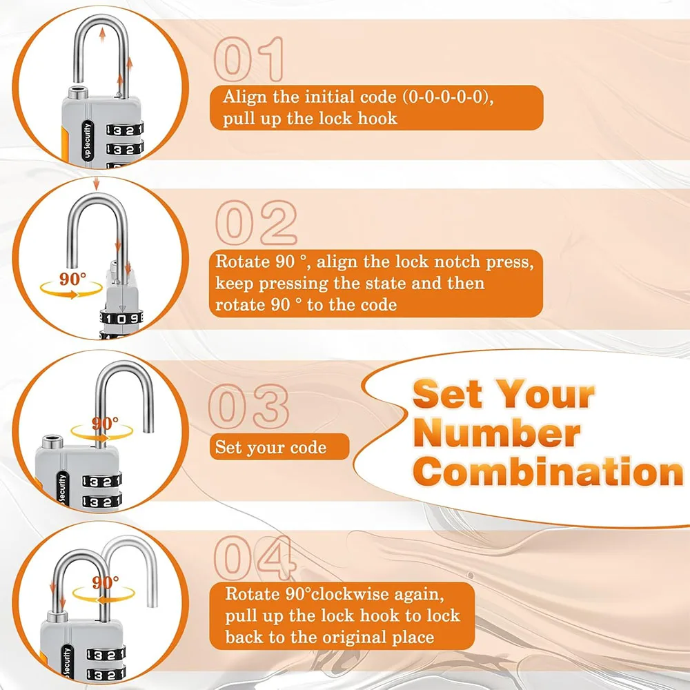 4 Digit TSA Combination Lock Anti-Theft Customs Password Suitcase Lock for Travel Luggage Cabinet Security Padlock