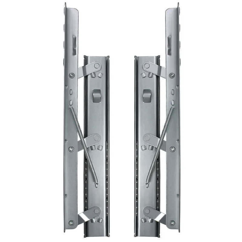 Imagem -02 - Telescópica Mesa de Jantar Elevador Slides Trilhos Intercâmbio entre Mesas Quadradas e Redondas Push-pull Hidden Hardware Tabela Set