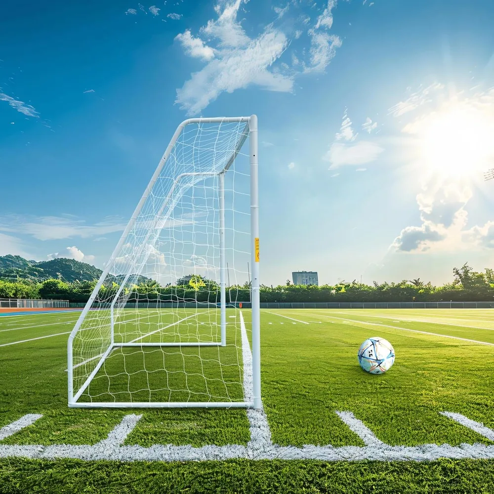 

12X6/18X7/21X7/24X8FT Soccer Goal Regulation Size Steel Moveable Training Metal Soccer Goal Net,