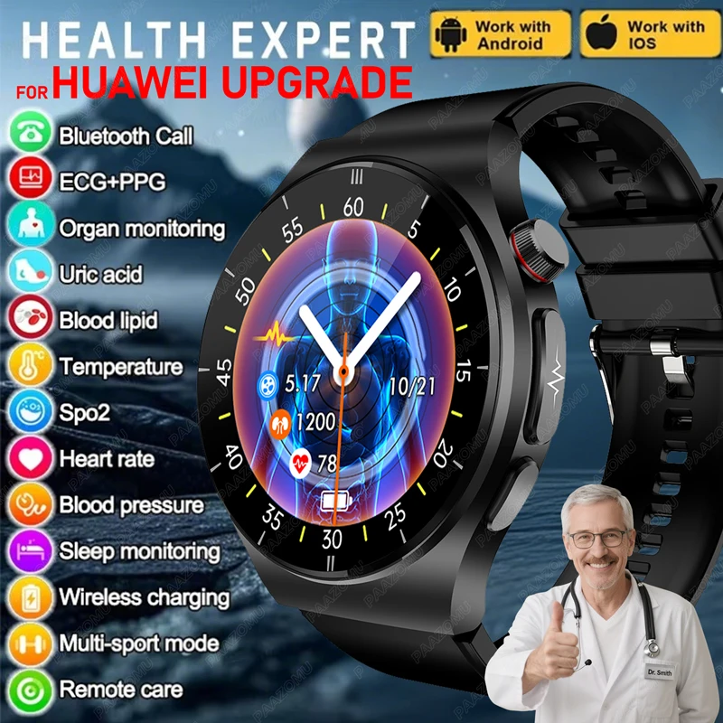 

2025Новые умные часы Health Expert, кровяное давление, липиды в крови, мочевая кислота, ЭКГ + PPG, температура тела, Bluetooth, умные часы для здоровья