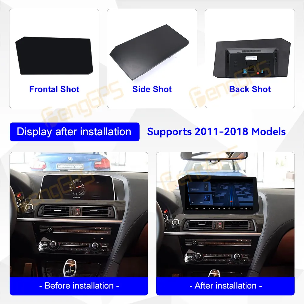 8+256GB QLED Screen Android 14 GPS Navi For BMW 6 series 2011-2018 Car Stereo Audio Radio 12.9 Inch Multimedia Player Head Unit