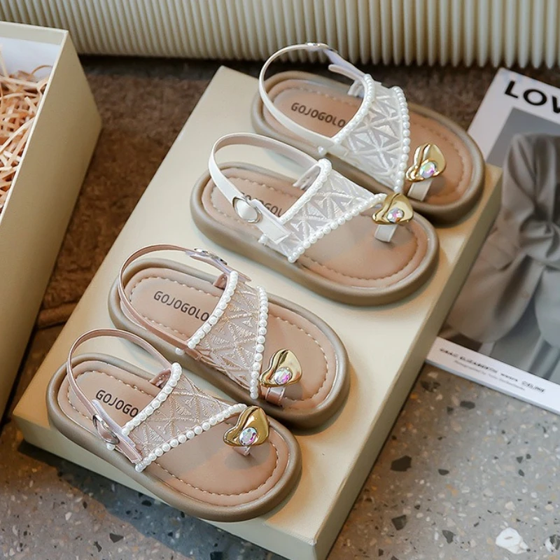 

Детские сандалии «Принцесса» 2026, летняя новинка, корейская версия, мягкие тапочки для девочек, повседневные нескользящие туфли для прогулок, детские праздничные сандалии