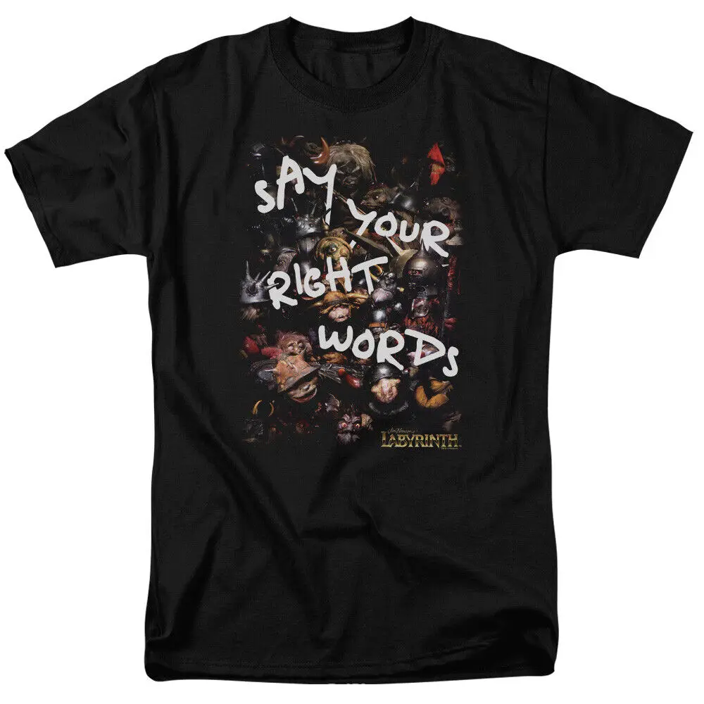 Labyrinth Right Words T Shirt Mens Licensed Classic Movie Jareth Sarah Black