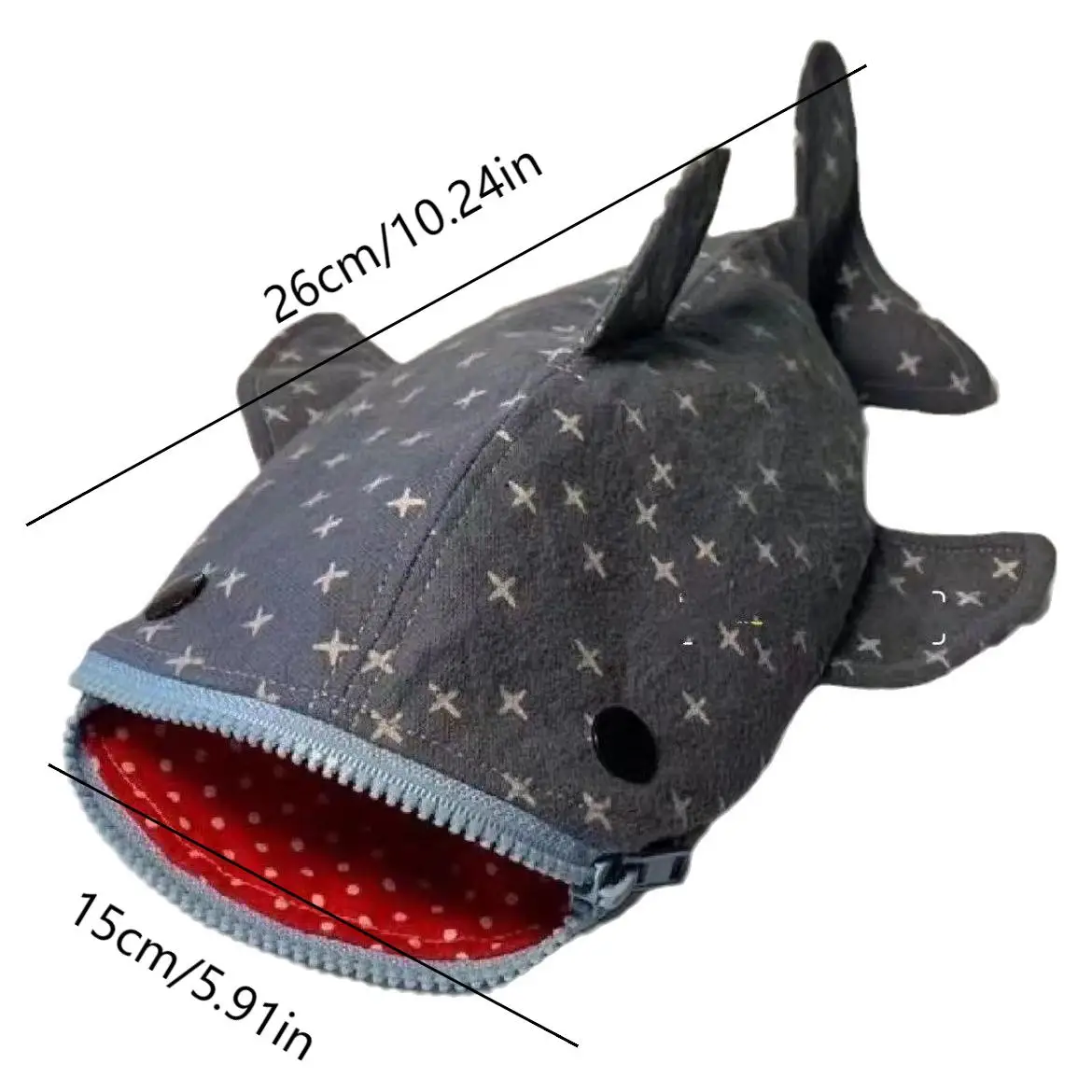 Shark Pencil Case,Shark mouth zipper Pencil Pouch Cute Shark Pencil,Special Idea canva Animal Stationery Pouch for Office Supply image 4
