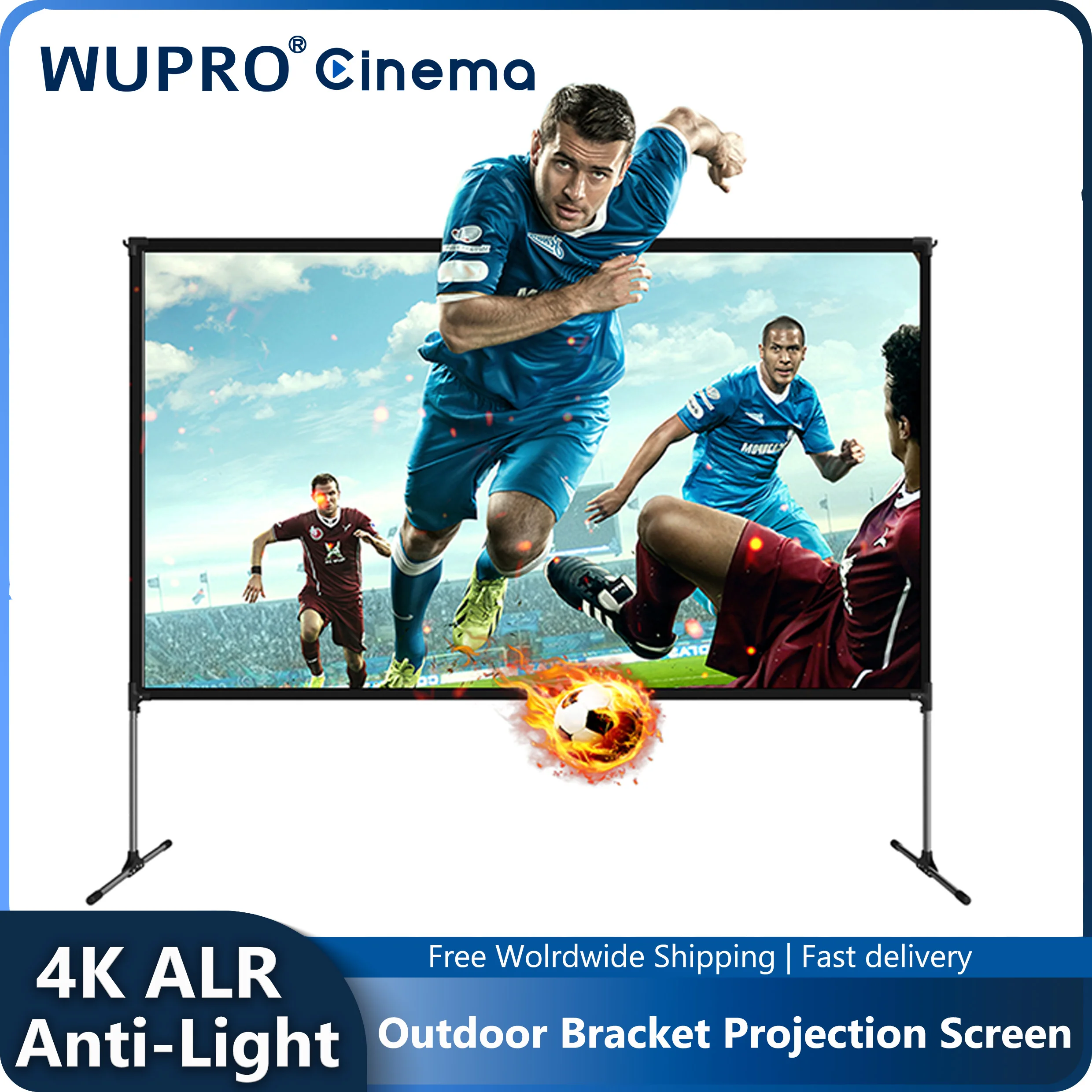 

2024 Projector Screen With Stand 4K Ultra-Thin 100Inch Wupro Anti-Light FlexGo Portable Indoor Outdoor Bracket Projection Screen