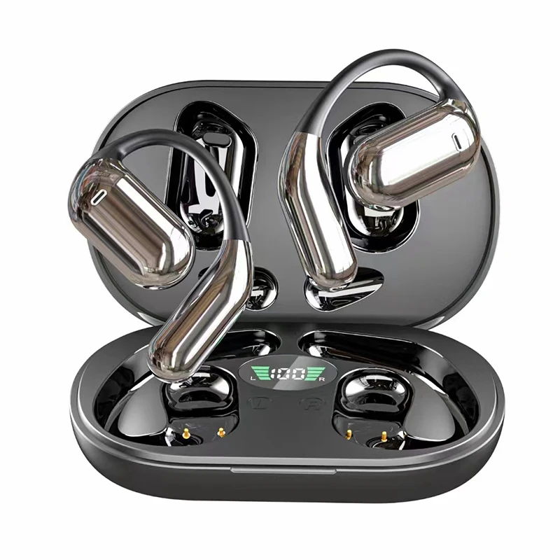 

with Bluetooth Earphone OWS Headset Fingerprint Control Big Battery Voice Call Digital Display Wireless BT Ear Mounted Headphone