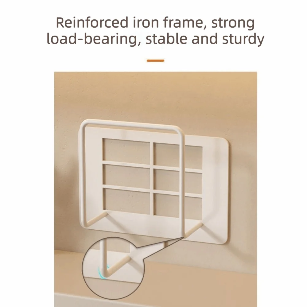 No-Drill Router Storage Rack Modem Style Heat Dissipation Holes Router Shelf Multiple Cable Holes Heavy-Duty Organizer