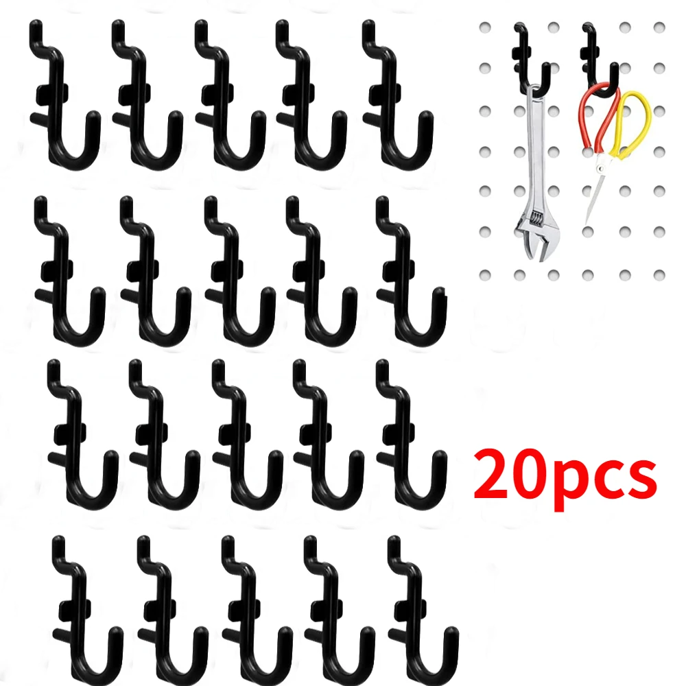 J-shaped black hook, hook plate with a lock, suitable for the accessory set of the modular tool storage box
