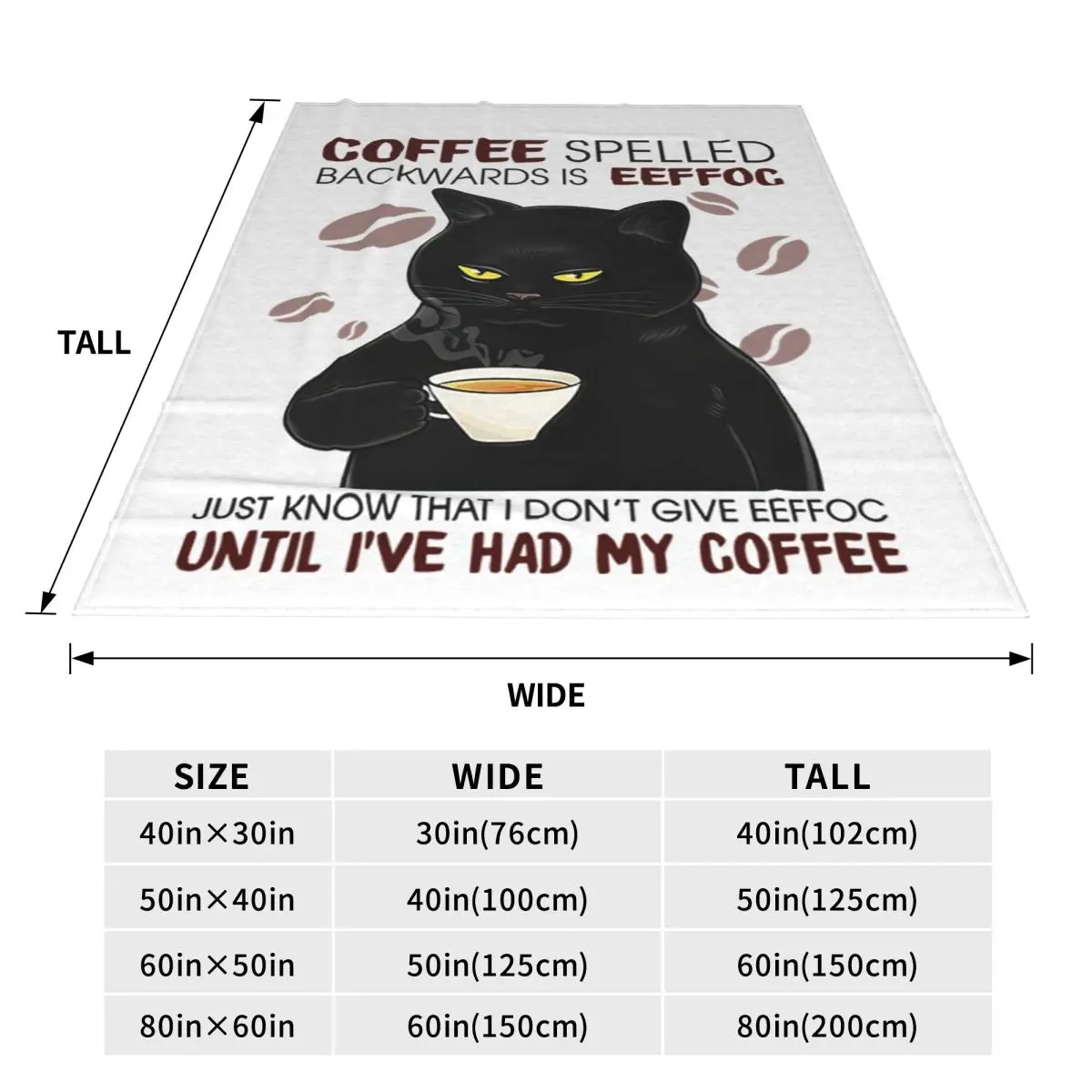 Cat Befor Coffee I Hate Everyone,After Coffee I Feel Good Blanket  Flannel Throw Blanket Bedding for Bed Travel Home Couch