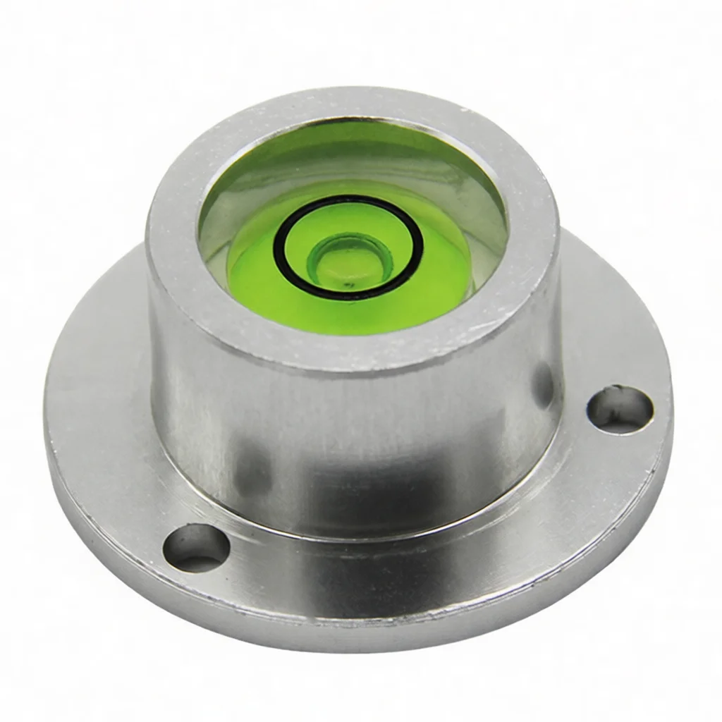 Surface Leveling Instrument Precision Metal Bullseye Bubble Level Gauge With Mounting Holes For Mechanical Installation