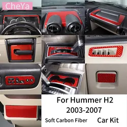 Per Hummer H2 2003-2007 Car Center Console Frame pannello decorativo adesivo Kit in carbonio morbido