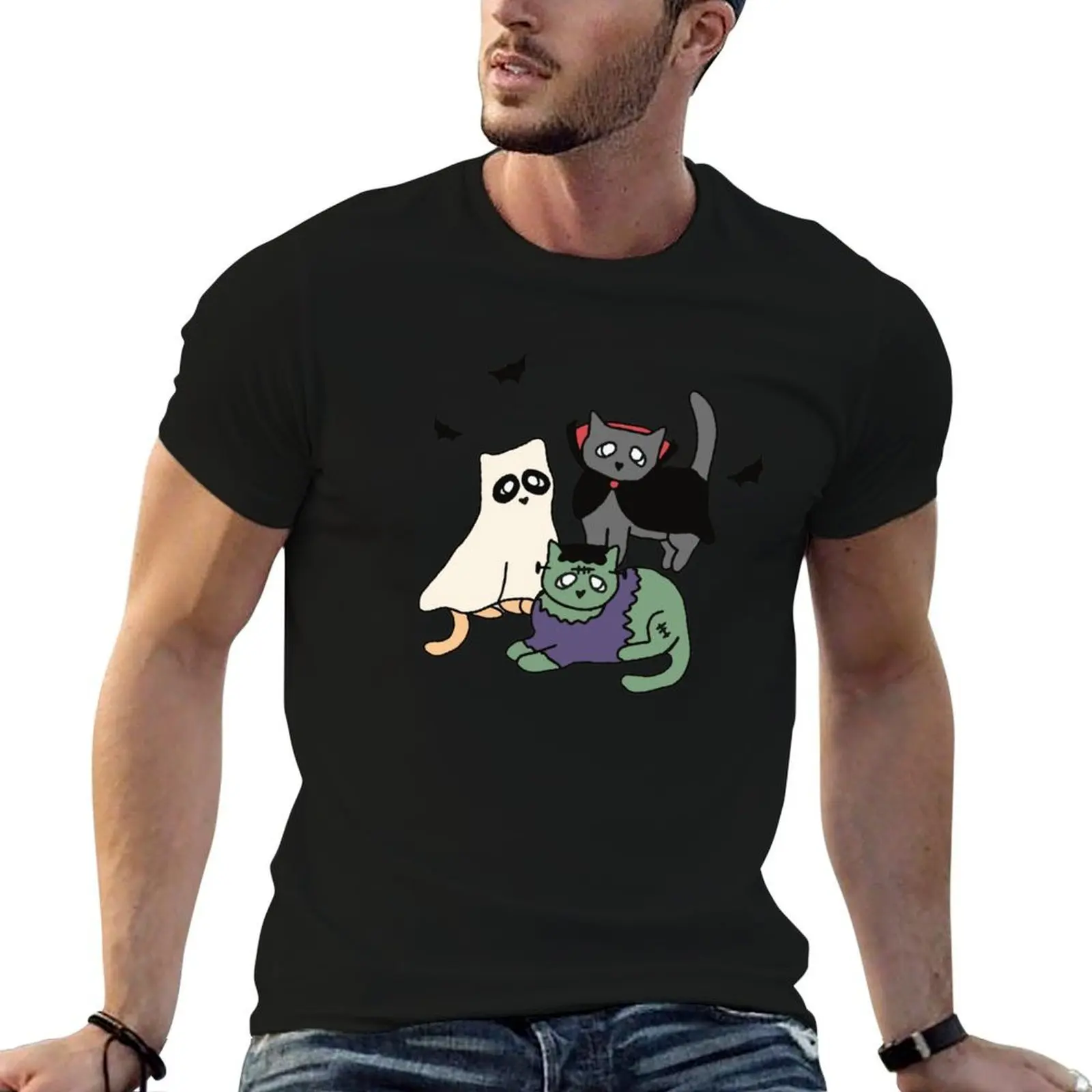 

Spooky Kitties T-Shirt black cotton t-shirt plain for man package anime tshirt t shirt personalised T-shirt