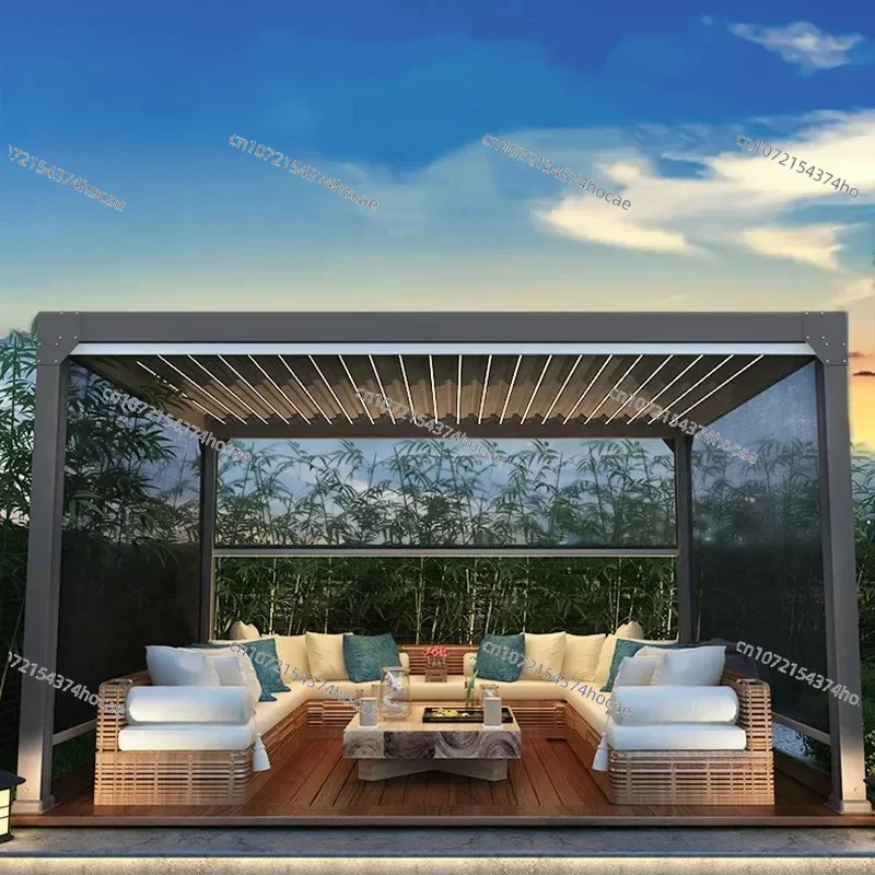 Aluminum Alloy European Outdoor Gazebo Tent, Courtyard Leisure & Car Parking Shed for Villa Scenic Area