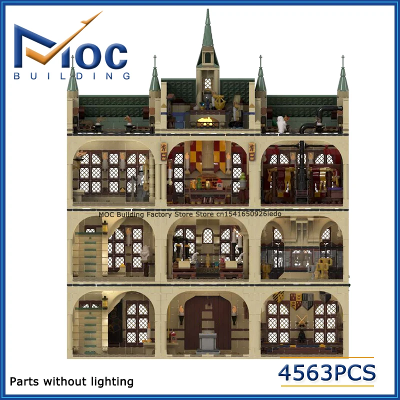 MOC Building Blocks famoso film stile modulare architettura modello castello personalizzato fai da te assemblare mattoni collezione di giocattoli creativi regalo