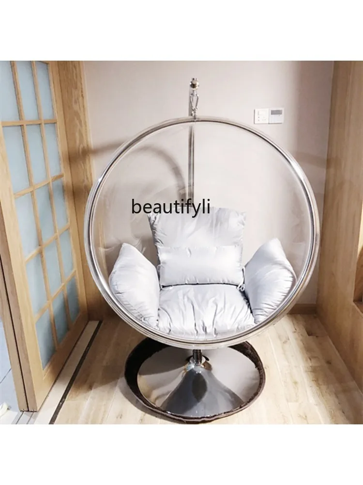 zq  Bubble Hanging Chair Cradle Hemisphere Acrylic Basket Swing Hanging Ball Nordic